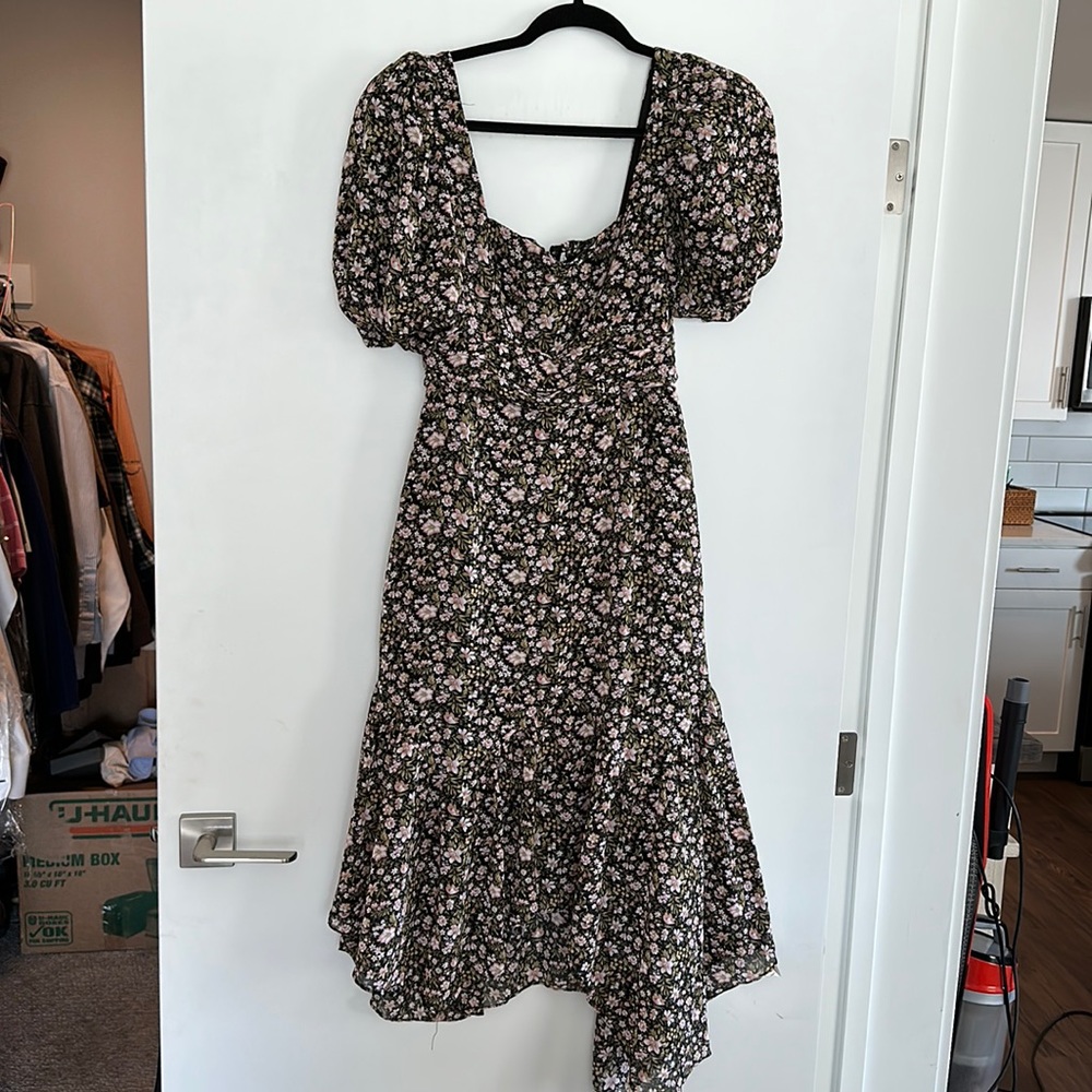 ASTR the Label floral asymmetrical hem dress